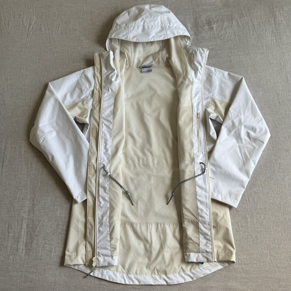 [WOMENS Small] Columbia Hikebound Long Jacket Tan White S Waterproof Lightweight - Picture 6 of 12